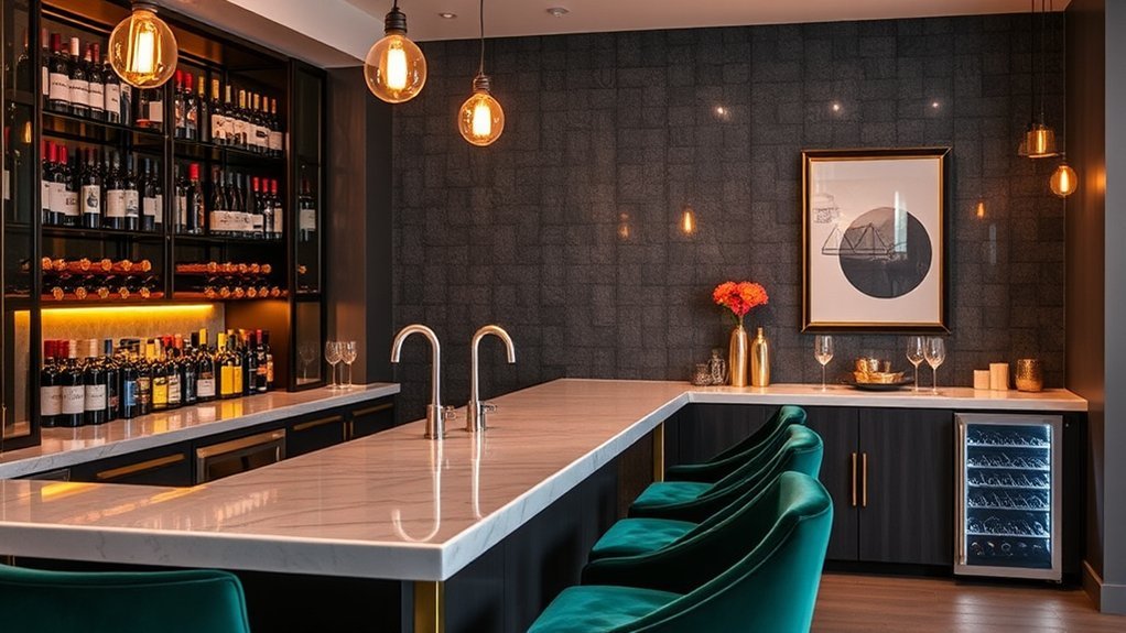 stylish home wine bar